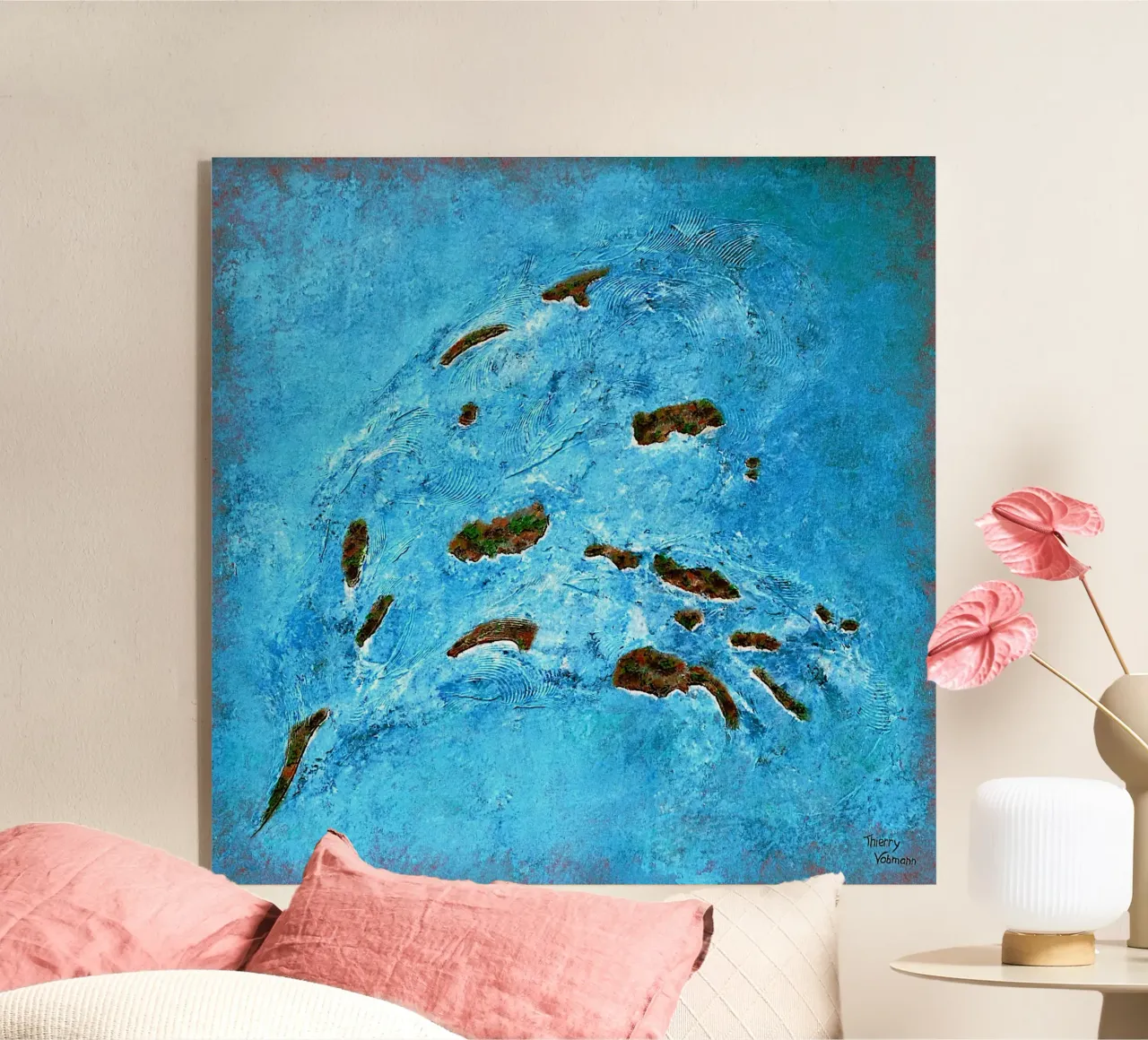 LIBRE COMO UN PÁJARO metacrilato de Thierry Vobmann Abstract painting