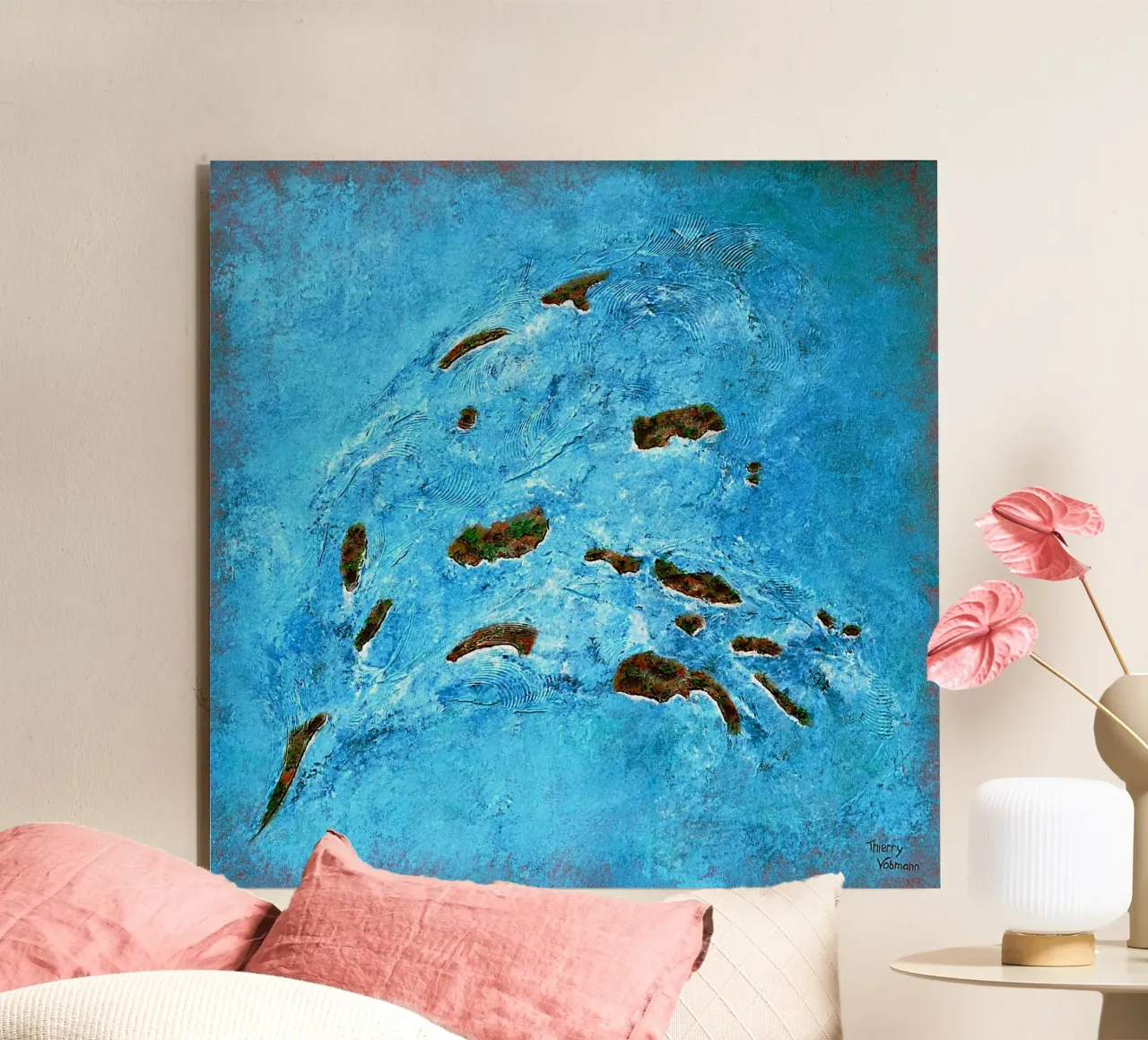 LIBRE COMO UN PÁJARO aluminio dibond de Thierry Vobmann Abstract painting