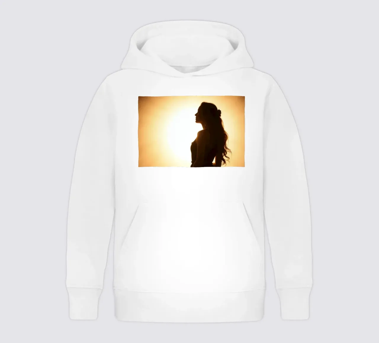 Elegante Silhouette einer Frau in einem fließenden Kleid Kinder Hoodie von DesignDoodle