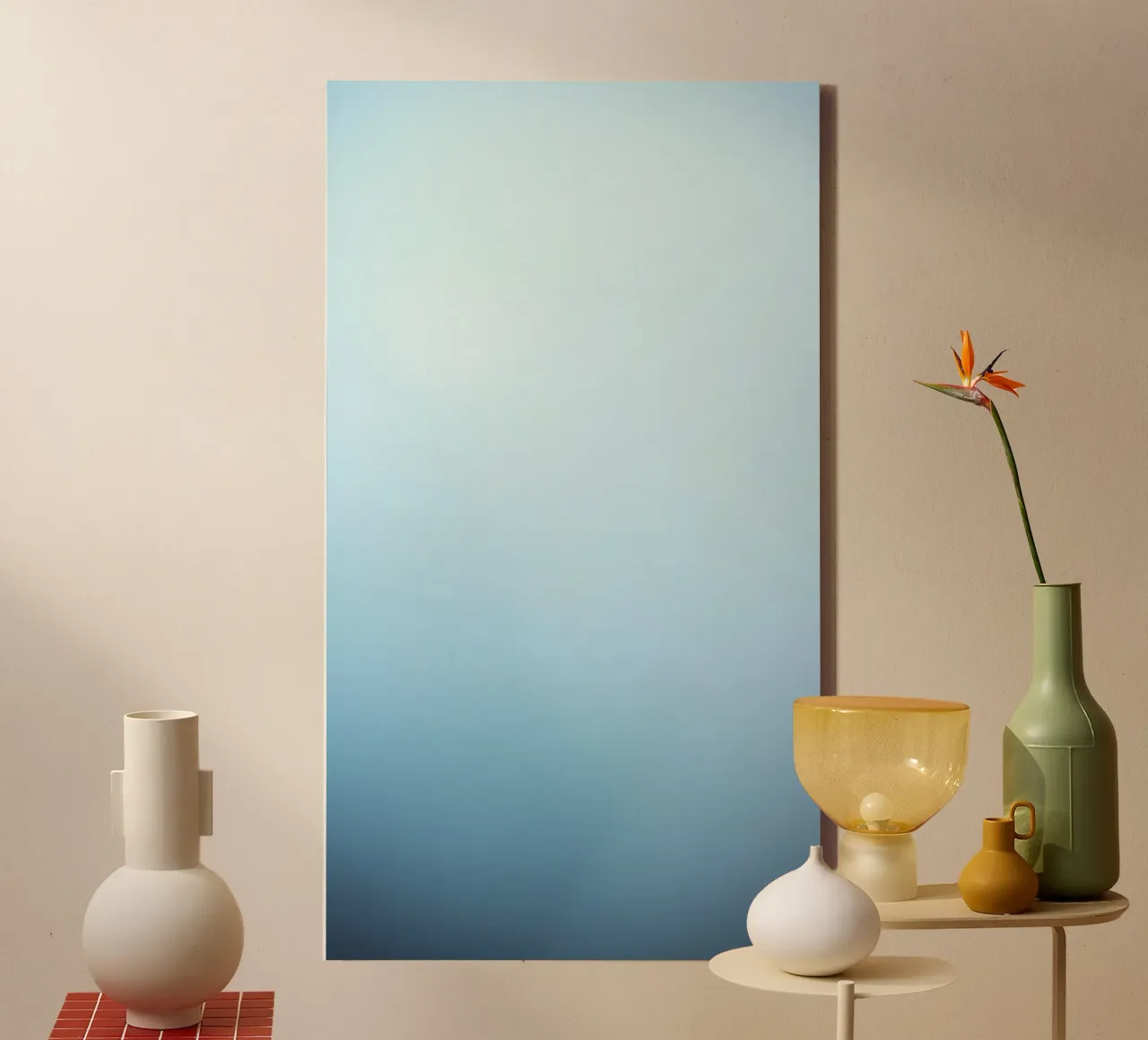 blue background featuring soft soothing gradients canvas with Floater frame by DesignDoodle