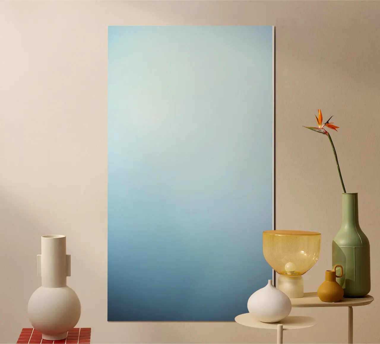 blauer Hintergrund mit weichen, beruhigenden Farbverläufen Poster von DesignDoodle