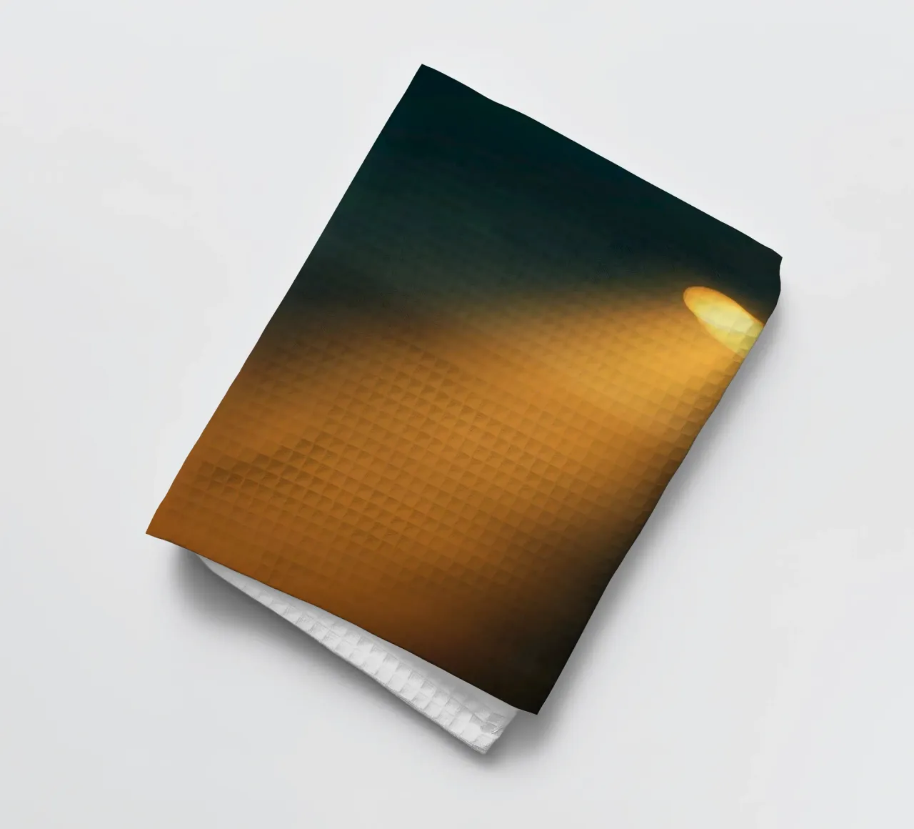 Explore warm light beams illuminating the abstract backgroun canovaccio da cucina da DesignDoodle