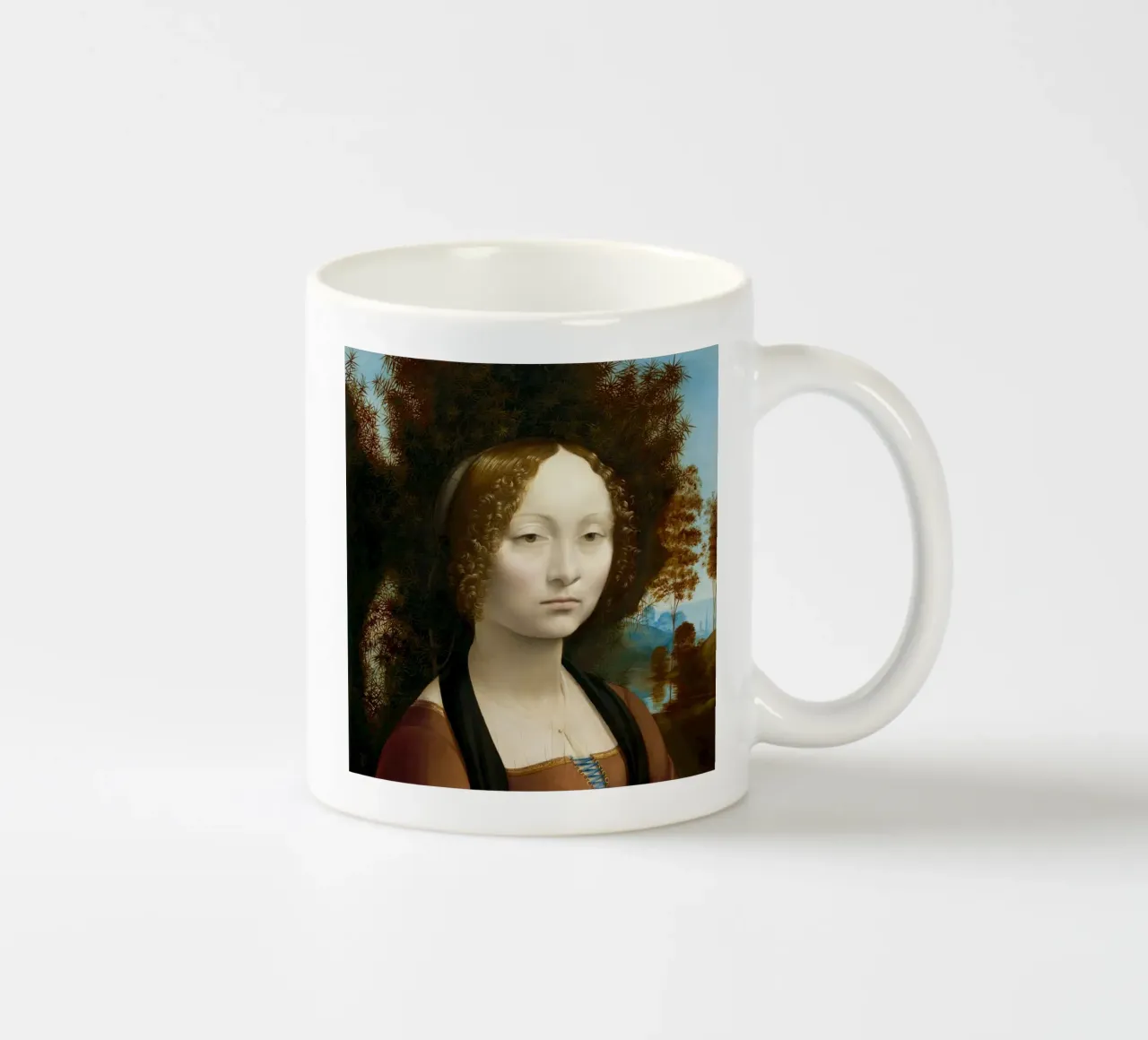 Ginevra de’ Benci by Leonardo da Vinci tazza in ceramica da Venus Art