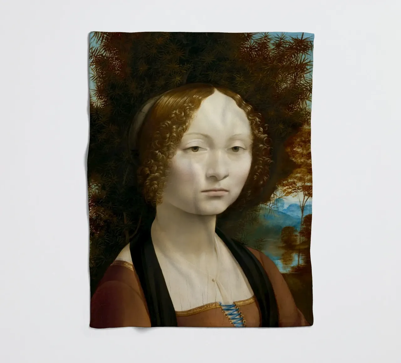 Ginevra de’ Benci by Leonardo da Vinci coperta in pile da Venus Art