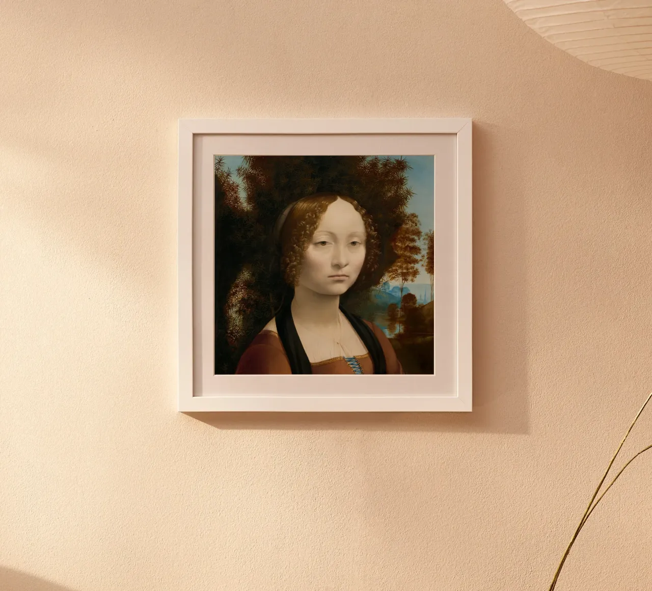 Ginevra de’ Benci by Leonardo da Vinci poster con telaio in alluminio da Venus Art
