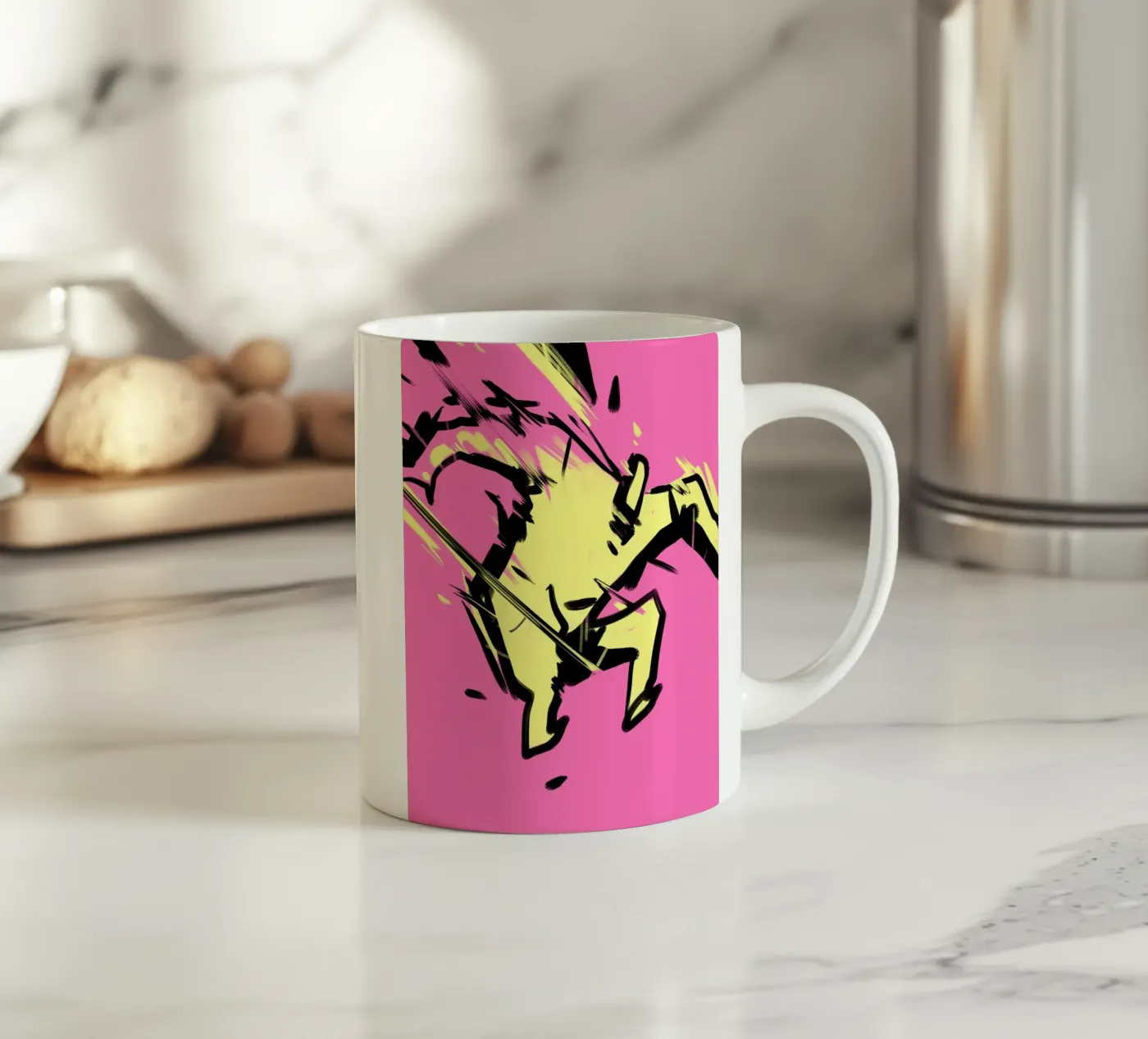 Jumping ceramic mug by Johannes Lott Illustration