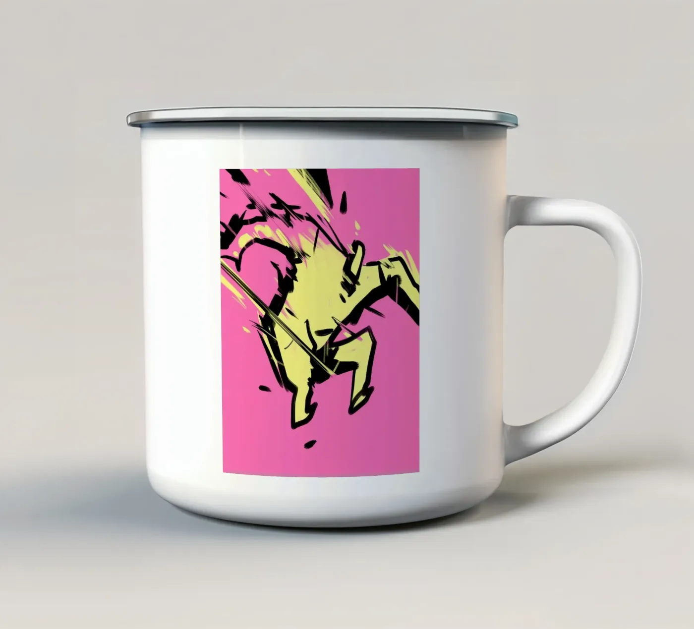 Jumping enamel mug by Johannes Lott Illustration