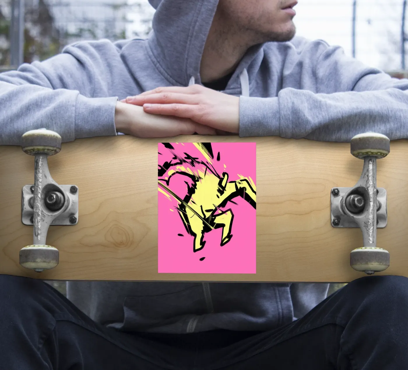 Springen sticker van Johannes Lott Illustration