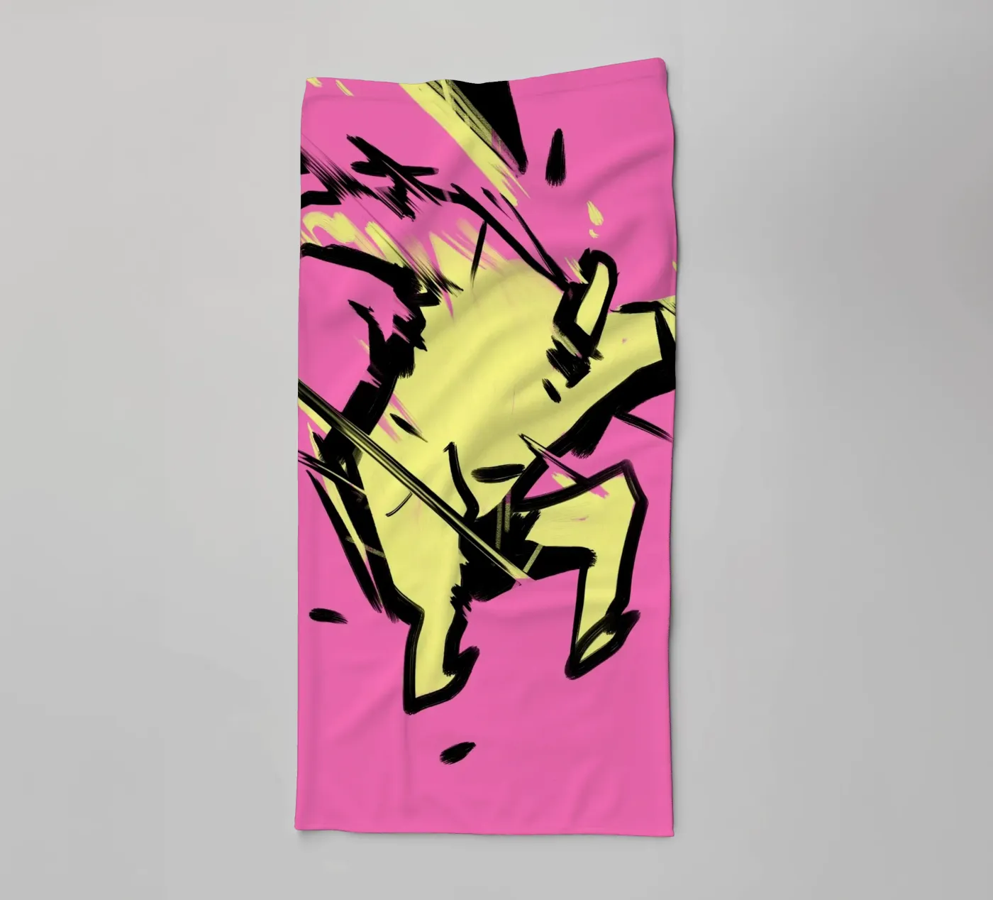 Springen badhanddoek van Johannes Lott Illustration