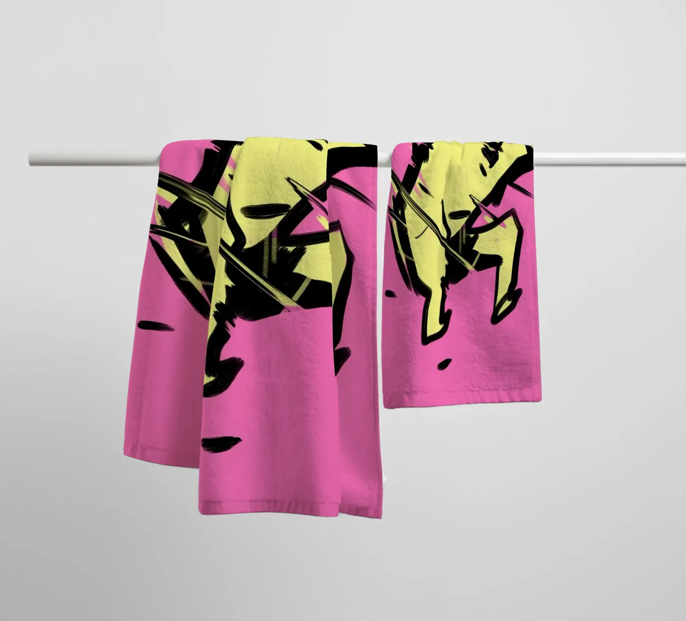 Springen badhanddoek van Johannes Lott Illustration