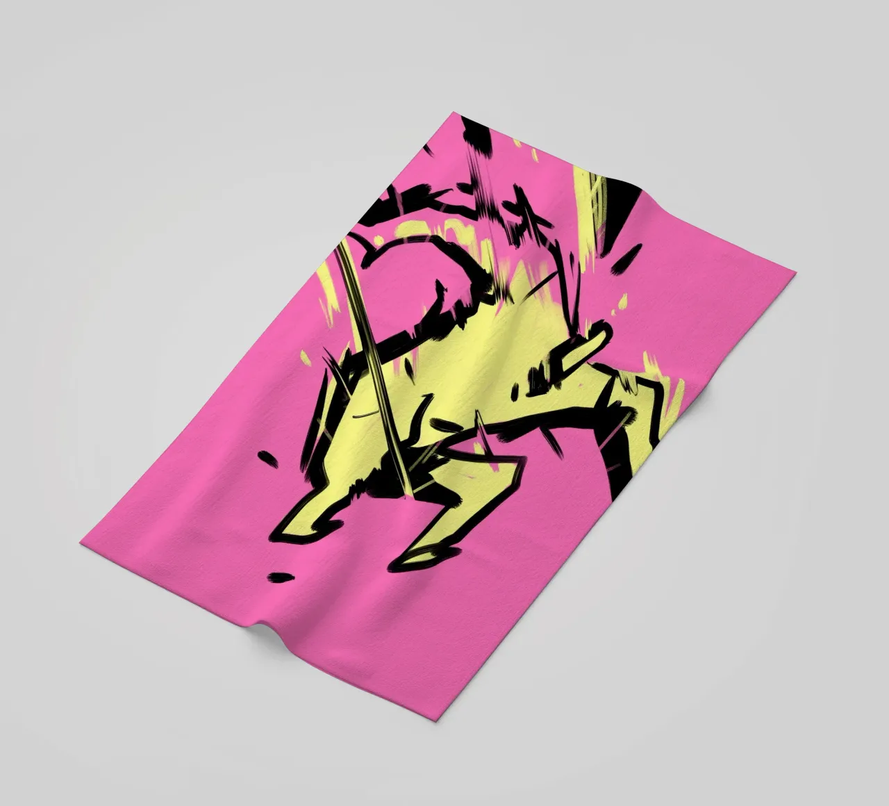Jumping beach towel by Johannes Lott Illustration