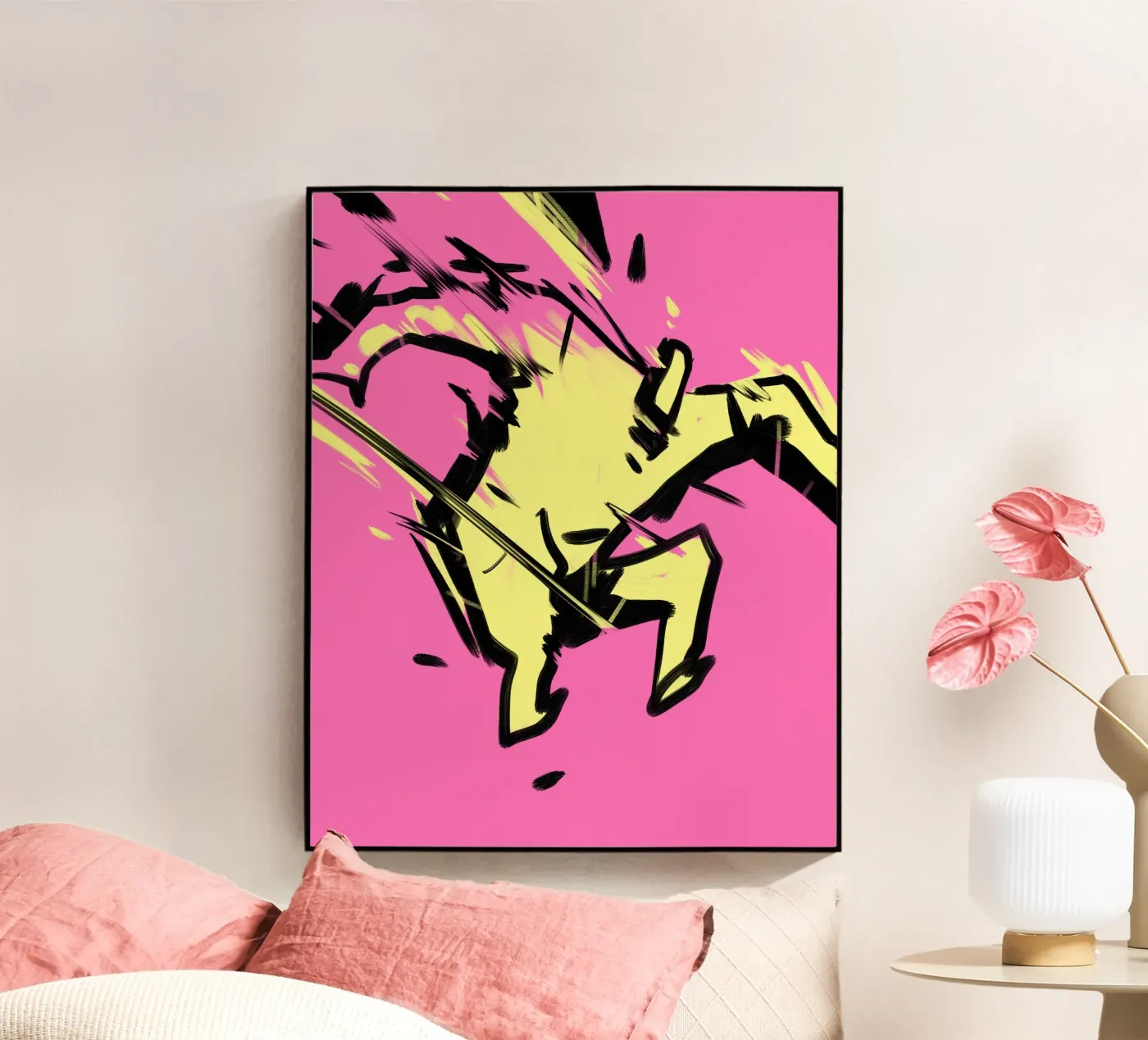 Springen acryl van Johannes Lott Illustration