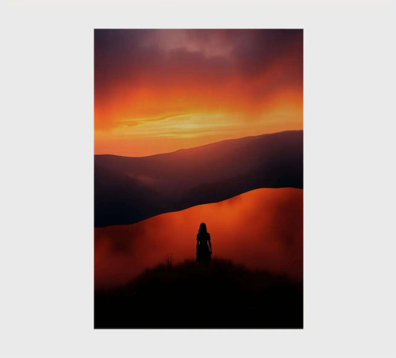 Stunning sunset view with silhouette of a person in hill notebook by DesignDoodle