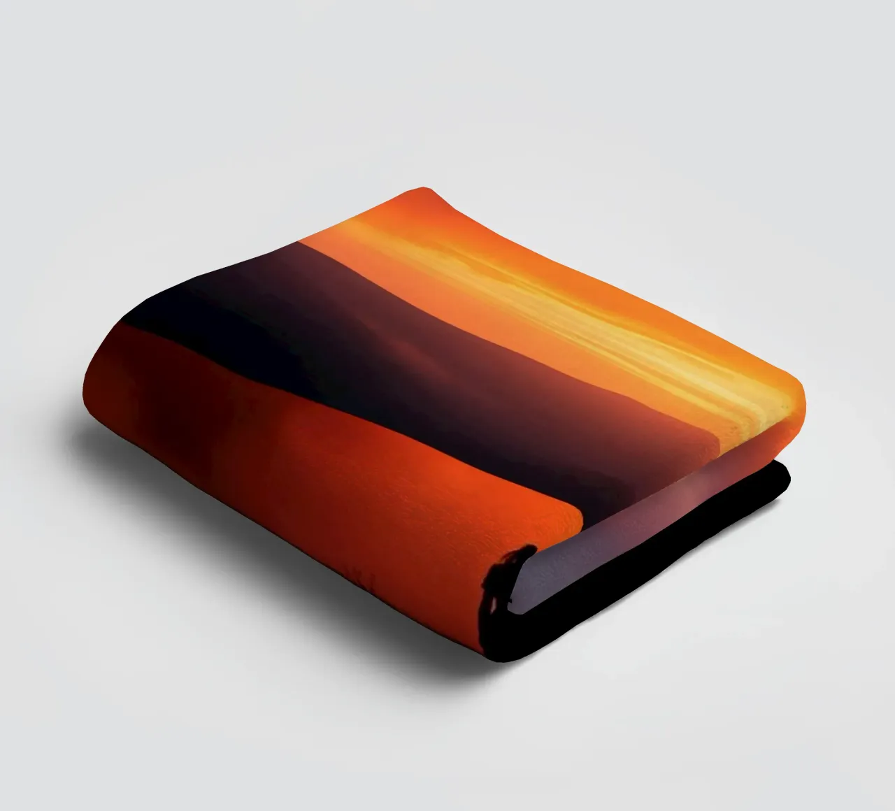 Stunning sunset view with silhouette of a person in hill towel by DesignDoodle
