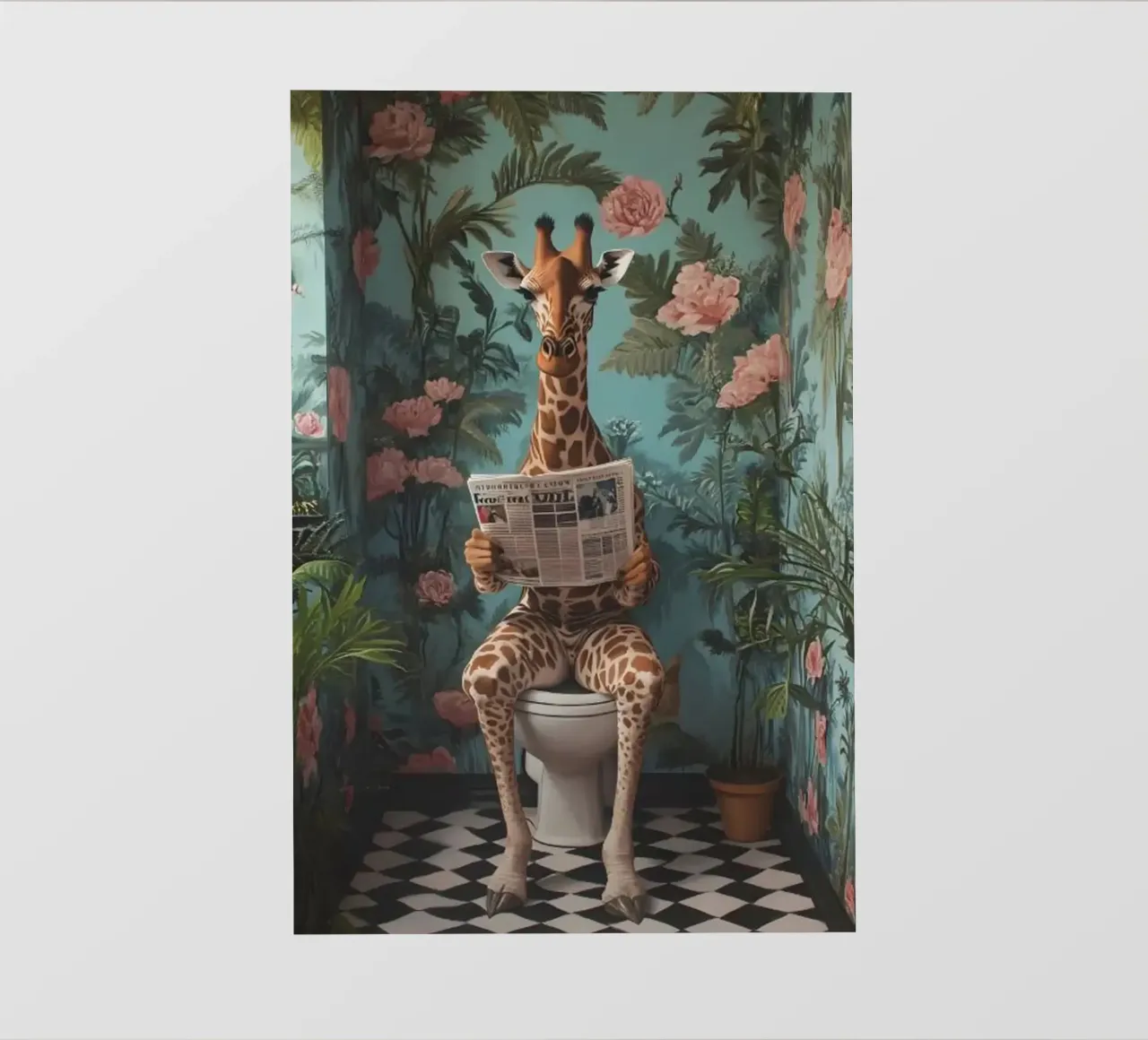 Giraffe In The Toilet pvc cover by Betty Shops
