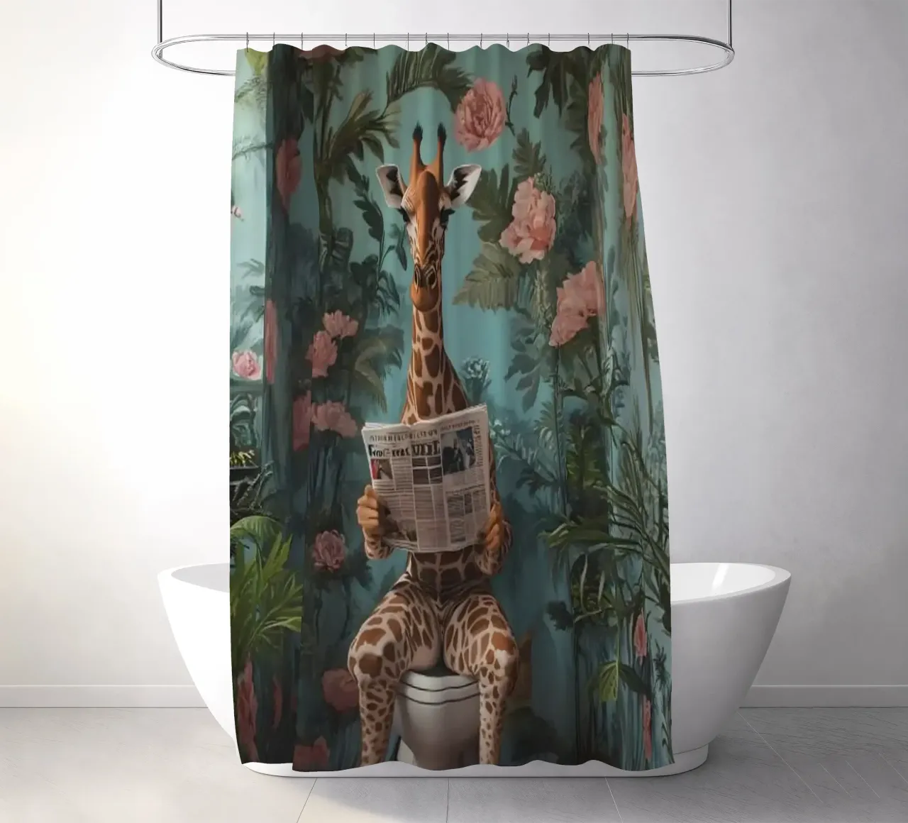 Giraffa nel water tenda da doccia da Betty Shops