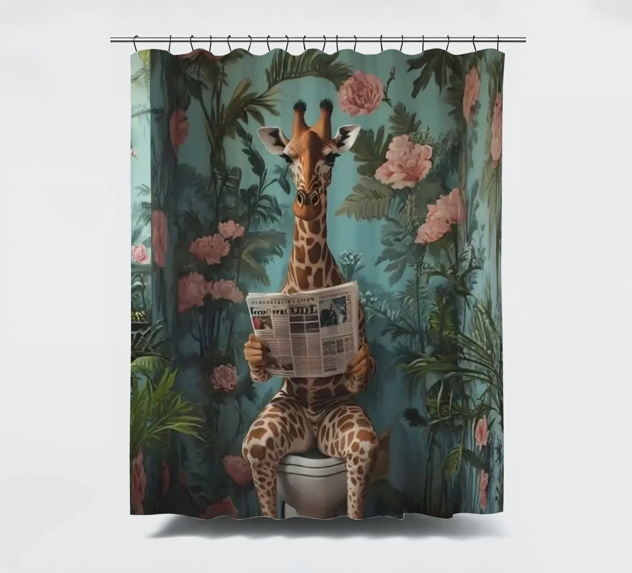 Giraffe In The Toilet Duschvorhang von Betty Shops