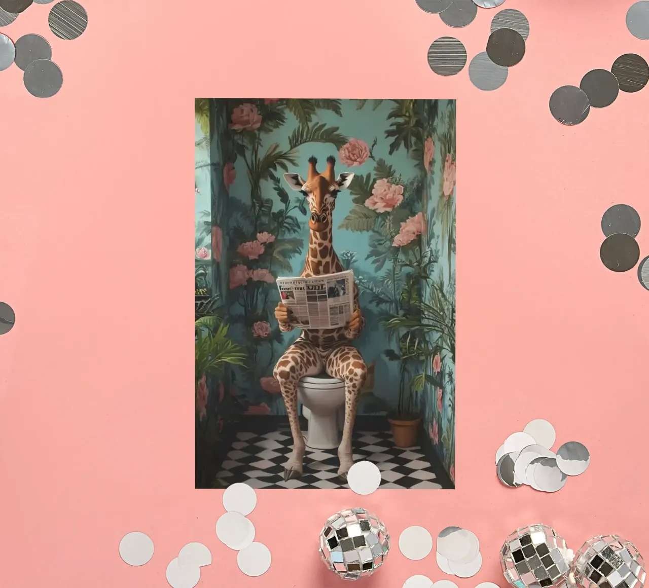 Giraffe In The Toilet sticker by Betty Shops