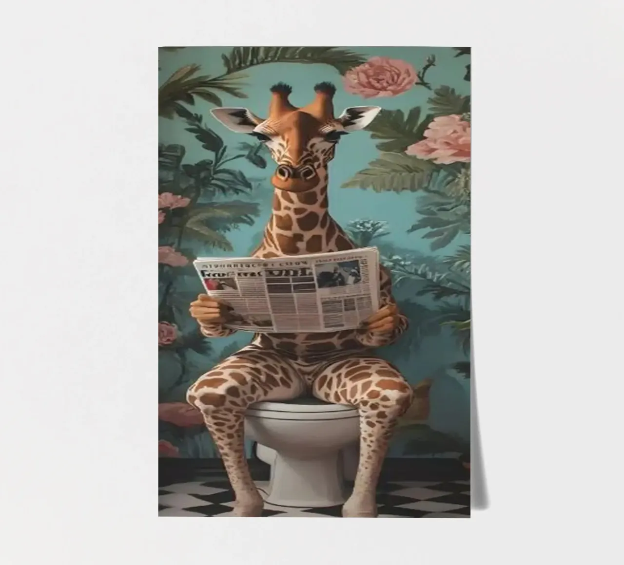 Giraffe In The Toilet sticker sheet by Betty Shops
