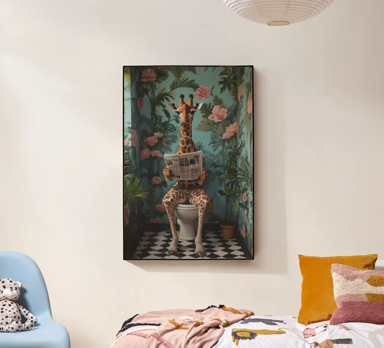 Giraffe In The Toilet acrylic glass by Betty Shops