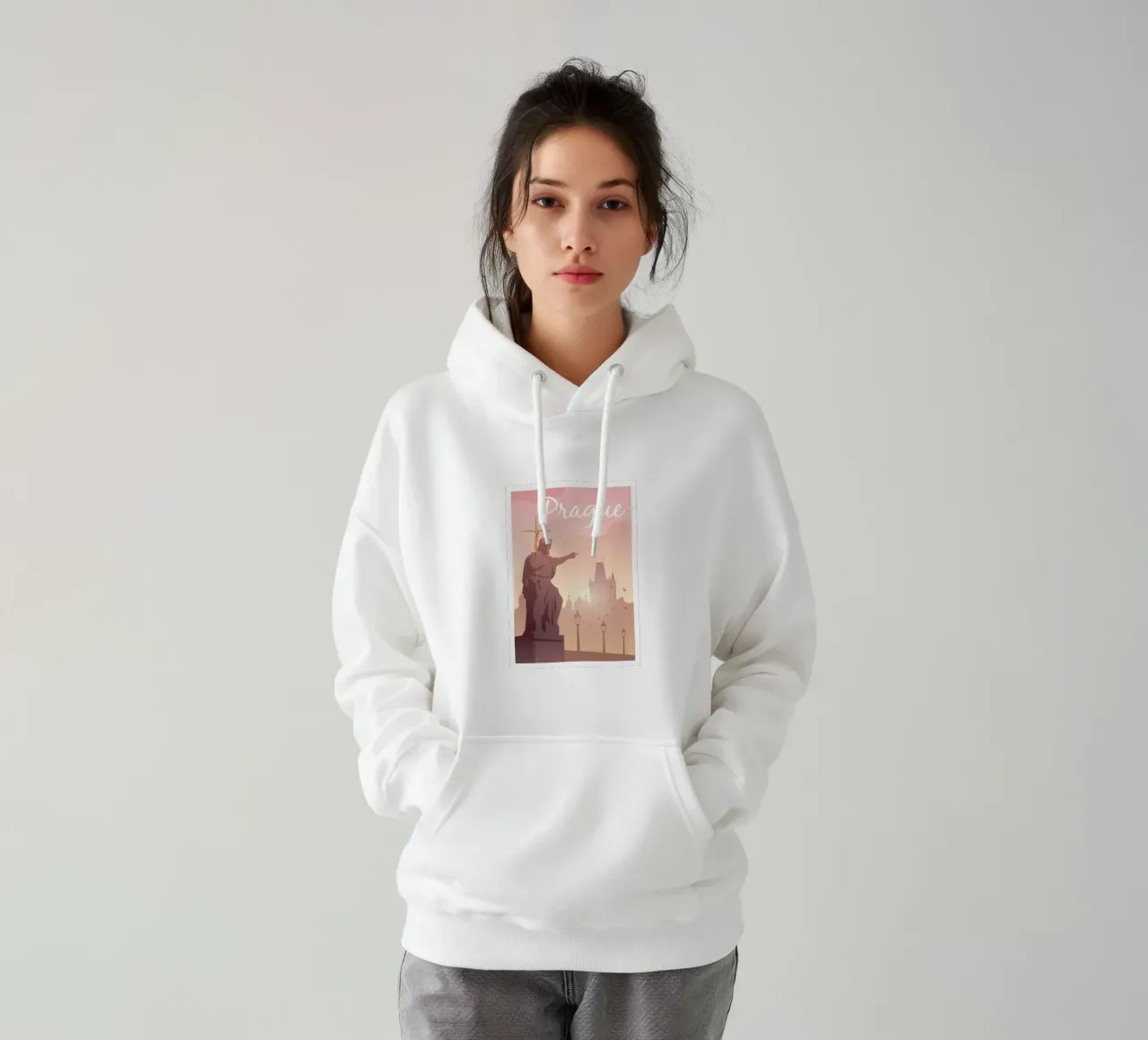 Praga, Chequia felpa con cappuccio da Wanderlust Vibes