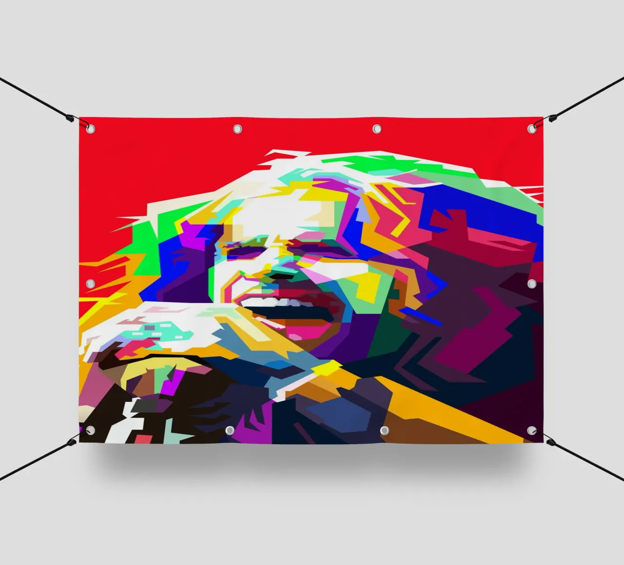 Steven Tyler Aerosmith Cantante Classic Rock WPAP Stile Illustrato telo in pvc da Artkreator