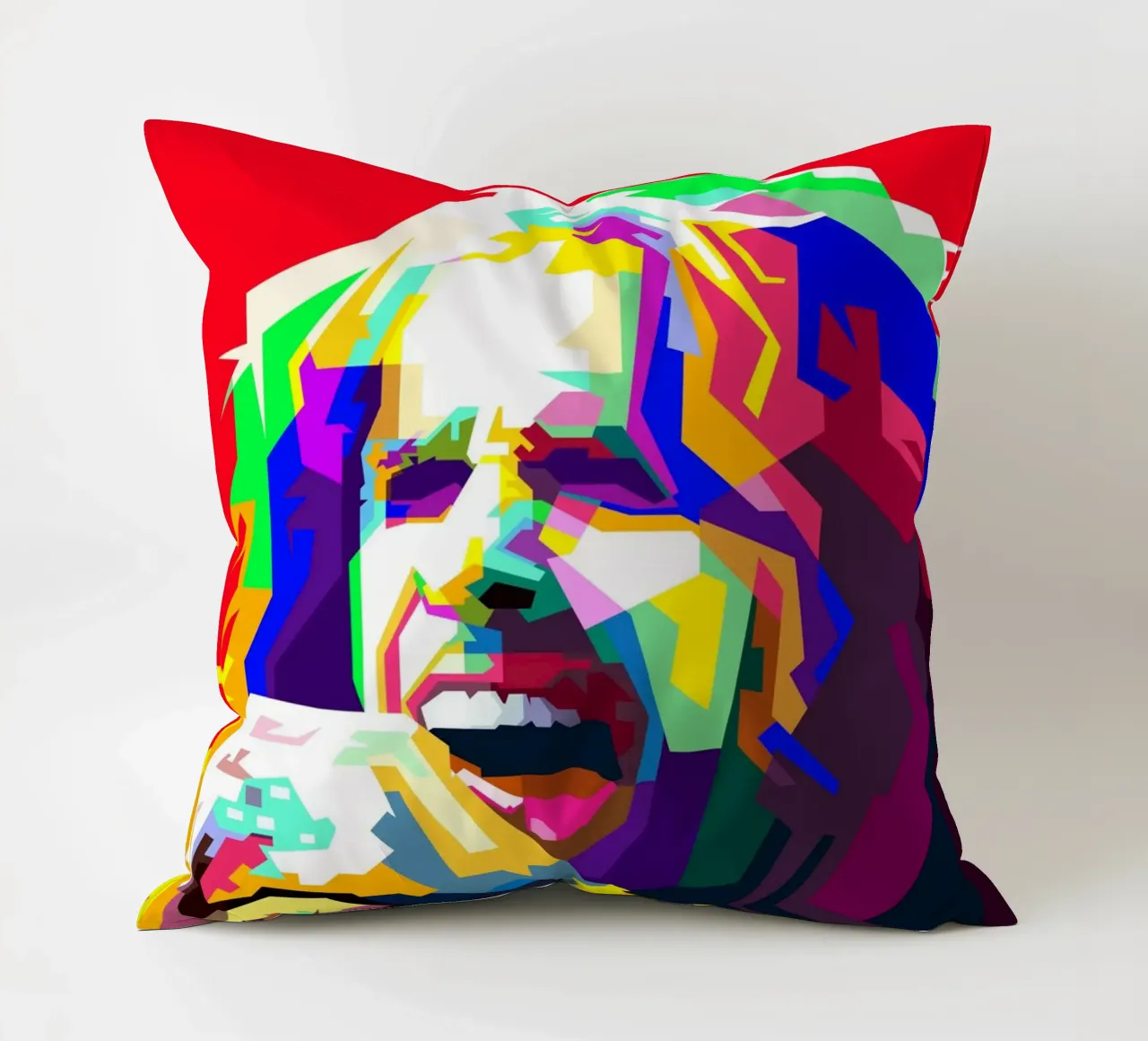 Steven Tyler Aerosmith Cantante Classic Rock WPAP Stile Illustrato cuscino da Artkreator