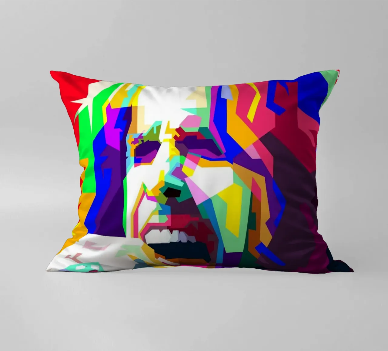 Steven Tyler Aerosmith Cantante Classic Rock WPAP Stile Illustrato cuscino da Artkreator