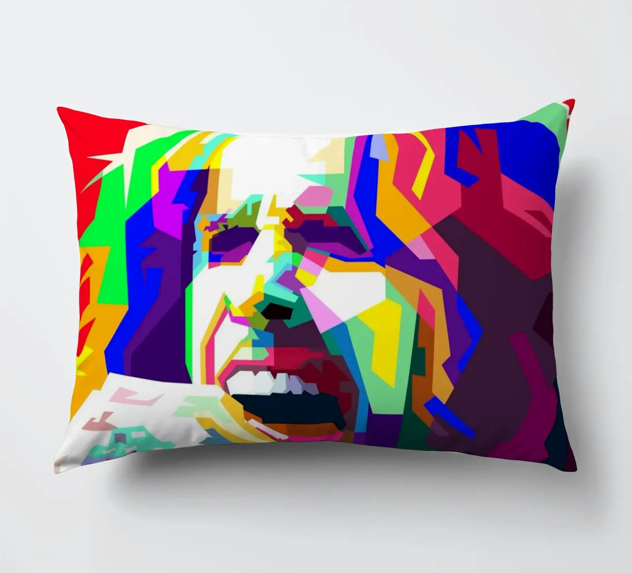 Steven Tyler Aerosmith Cantante Classic Rock WPAP Stile Illustrato cuscino da Artkreator