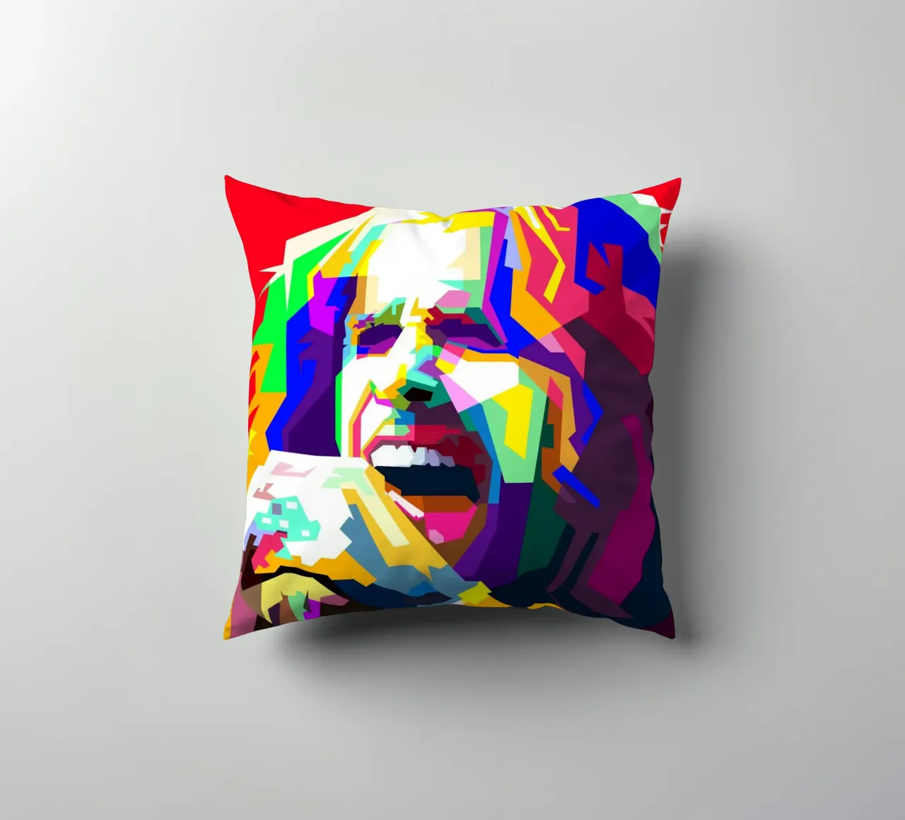 Steven Tyler Aerosmith Cantante Classic Rock WPAP Stile Illustrato cuscino da Artkreator