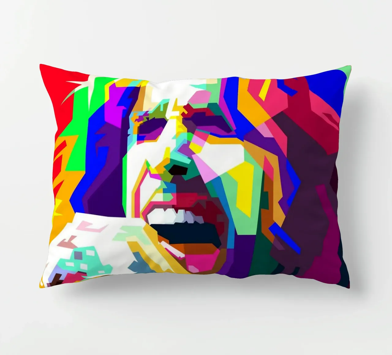 Steven Tyler Aerosmith Cantante Classic Rock WPAP Stile Illustrato cuscino da Artkreator