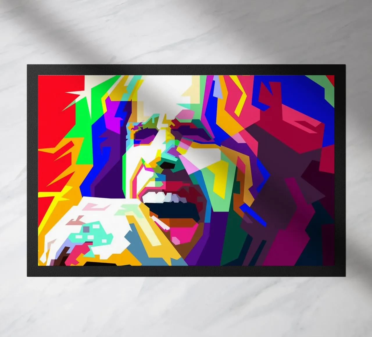 Steven Tyler Aerosmith Cantante Classic Rock WPAP Stile Illustrato zerbino da Artkreator