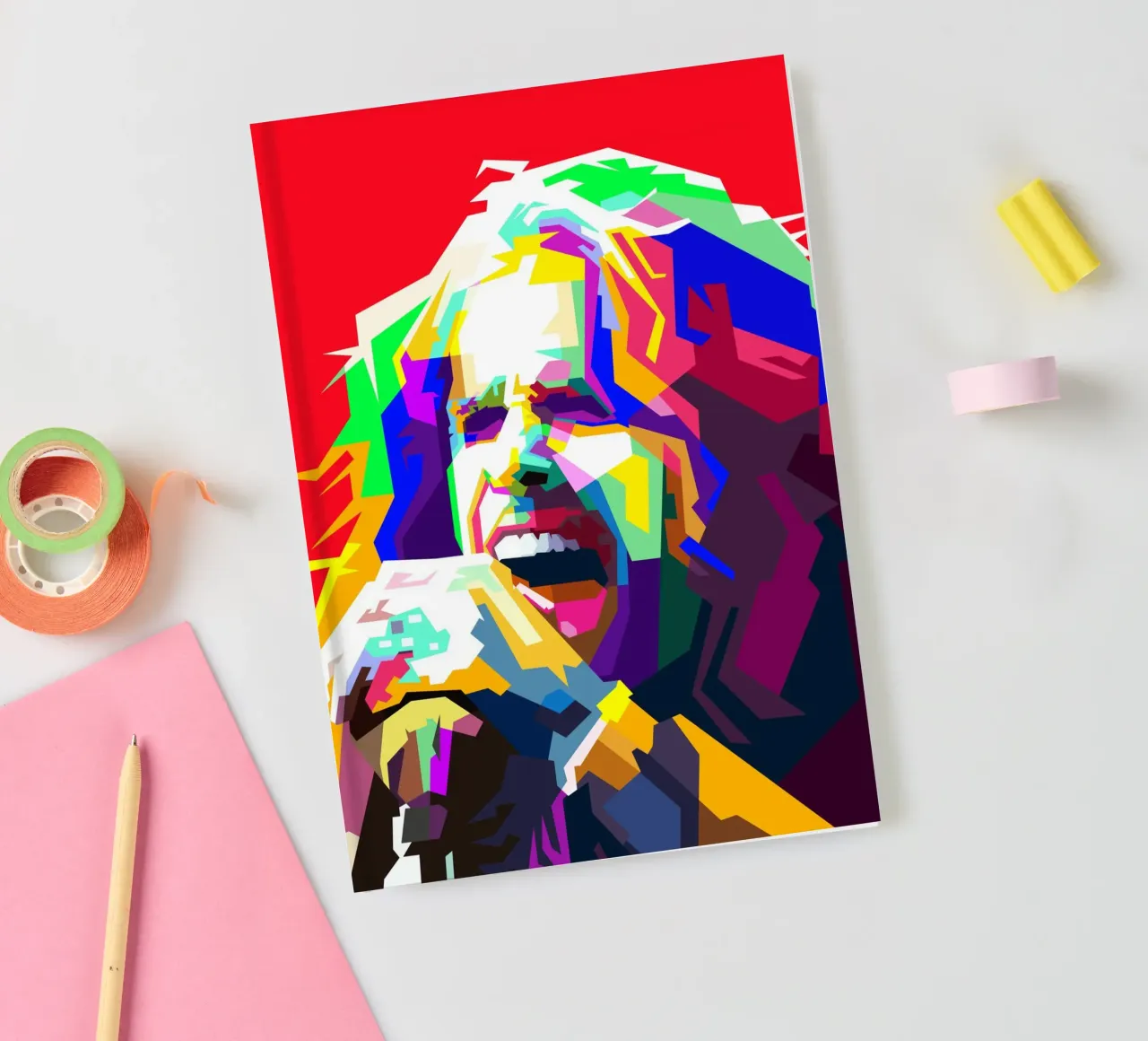 Steven Tyler Aerosmith Singer Classic Rock WPAP Style Illust notebook by Artkreator
