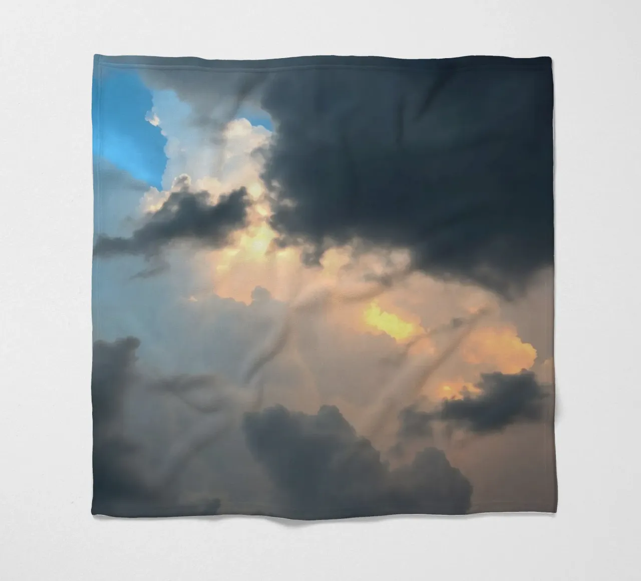 Dramatic cloud formations with hints of blue sky fleece blanket by DesignDoodle