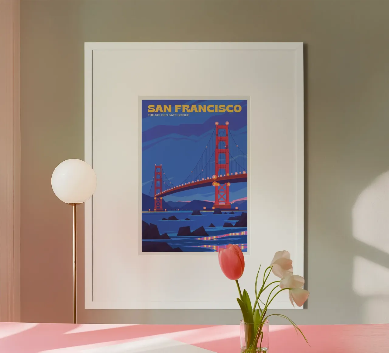 San Francisco, California poster con telaio in plastica da Wanderlust Vibes