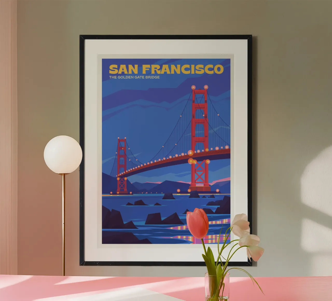 San Francisco, California poster con telaio in plastica da Wanderlust Vibes