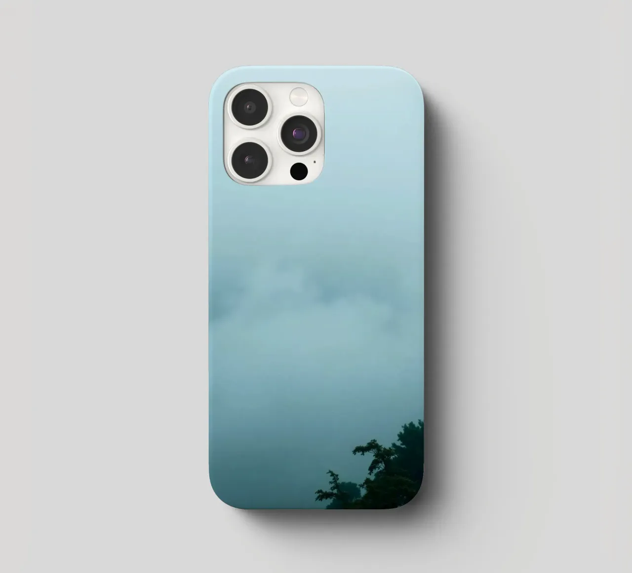 Foggy landscape with trees, creating calming atmosphere iphone case by DesignDoodle
