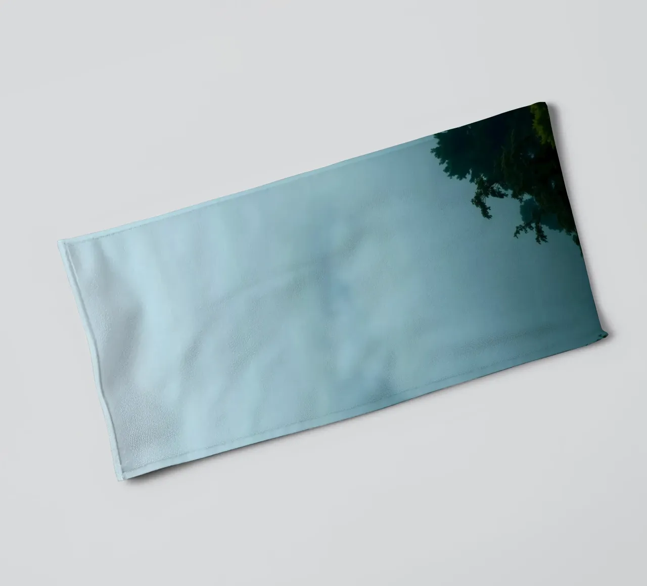 Foggy landscape with trees, creating calming atmosphere towel by DesignDoodle