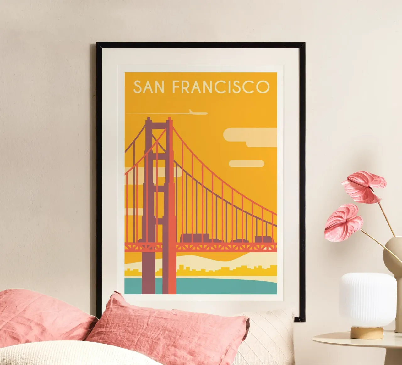 San Francisco, California poster con telaio in plastica da Wanderlust Vibes