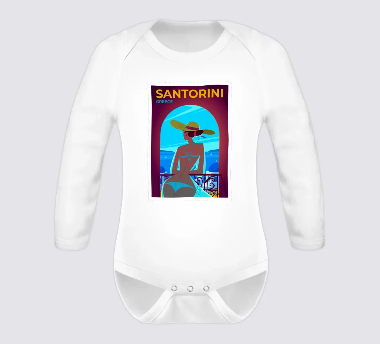 Santorin, Grèce body manches longues de Wanderlust Vibes