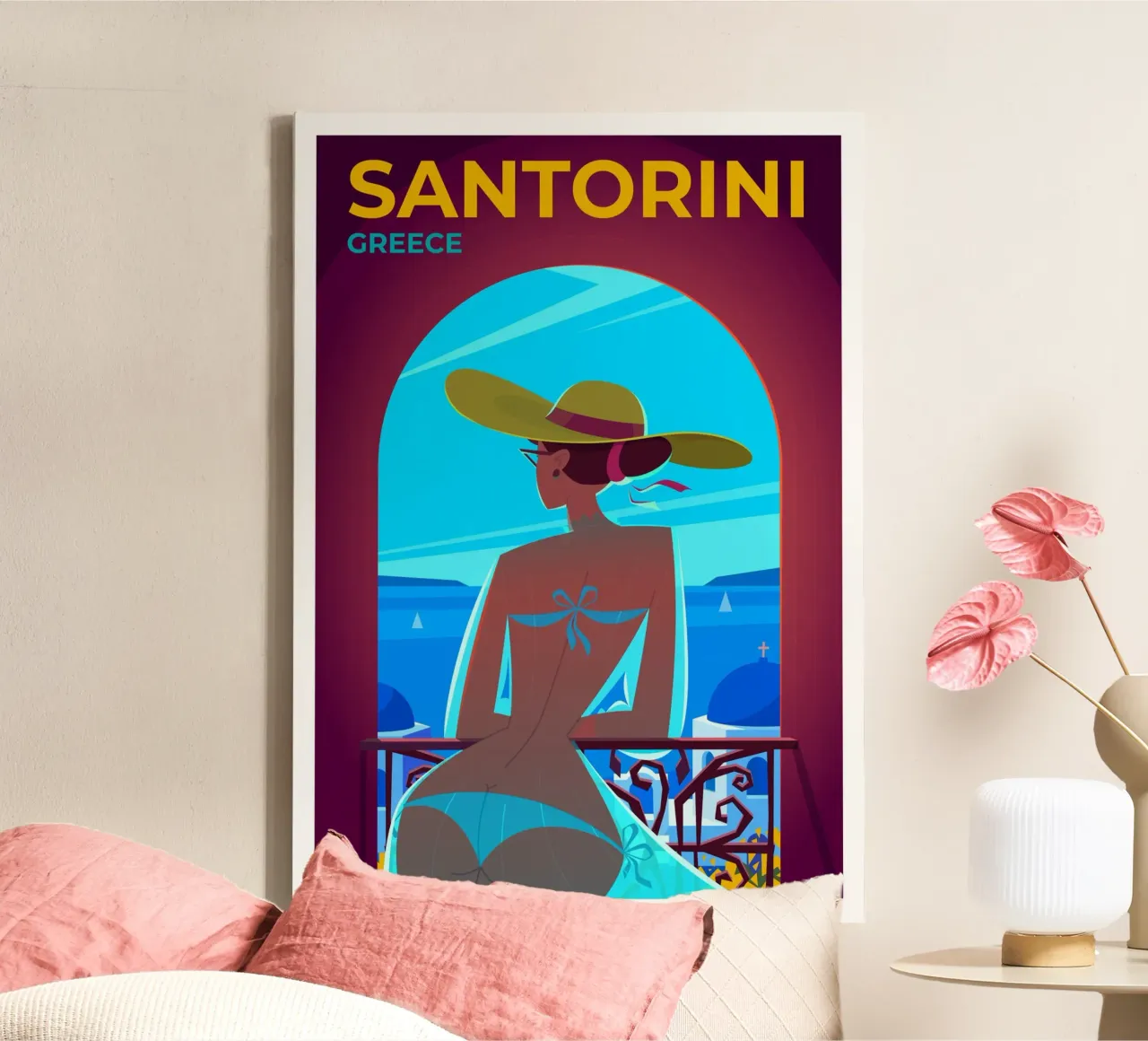 Santorini, Greece canvas by Wanderlust Vibes