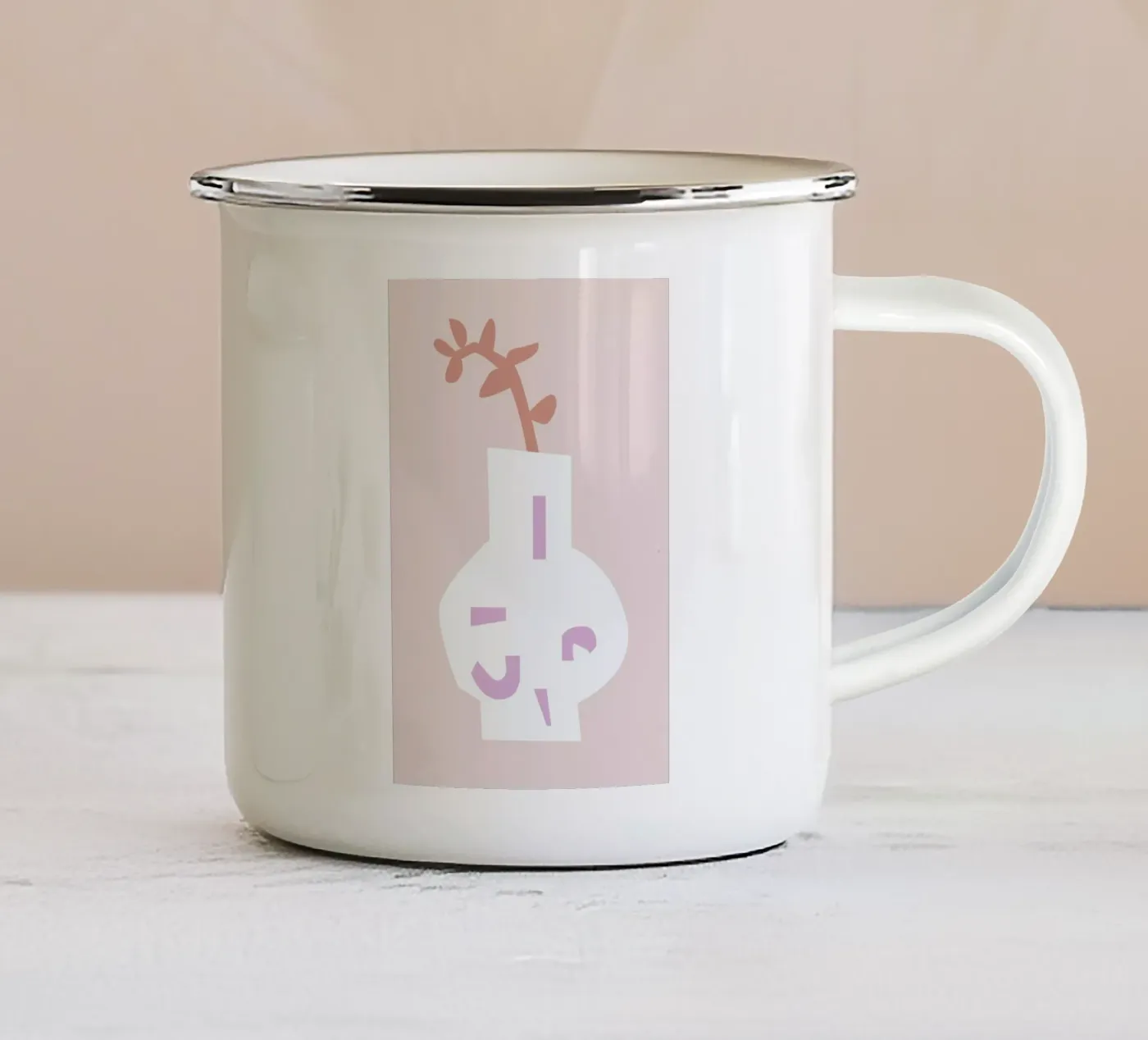Blomma enamel mug by Helena Ravenne