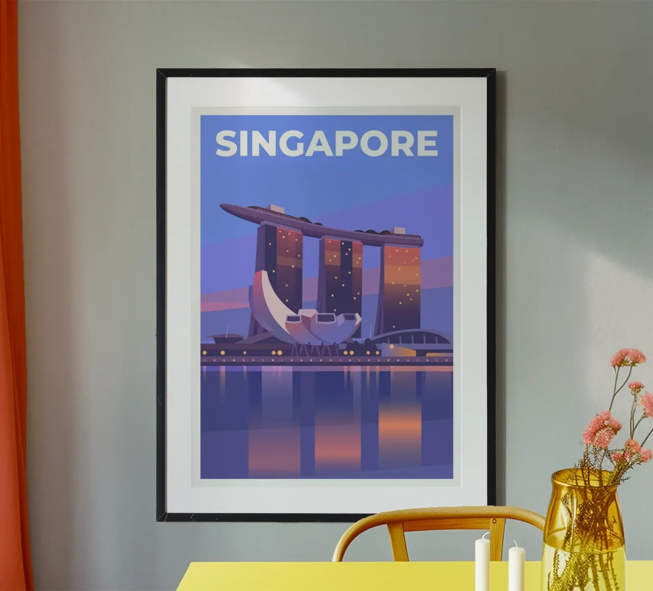 Singapore poster con telaio in plastica da Wanderlust Vibes