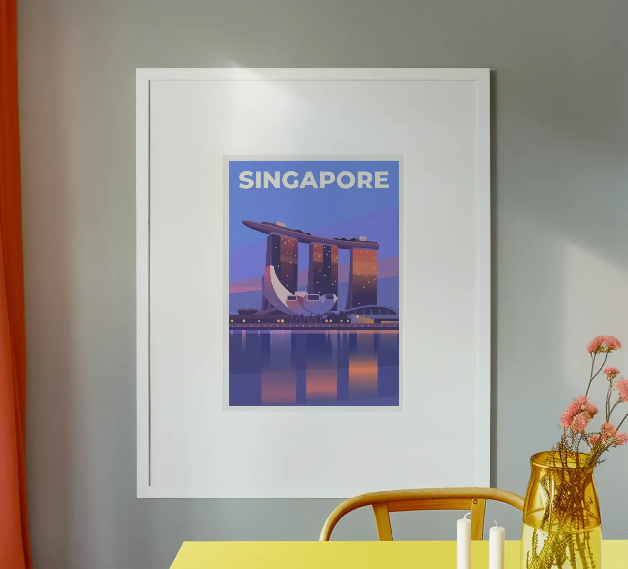 Singapore poster con telaio in plastica da Wanderlust Vibes