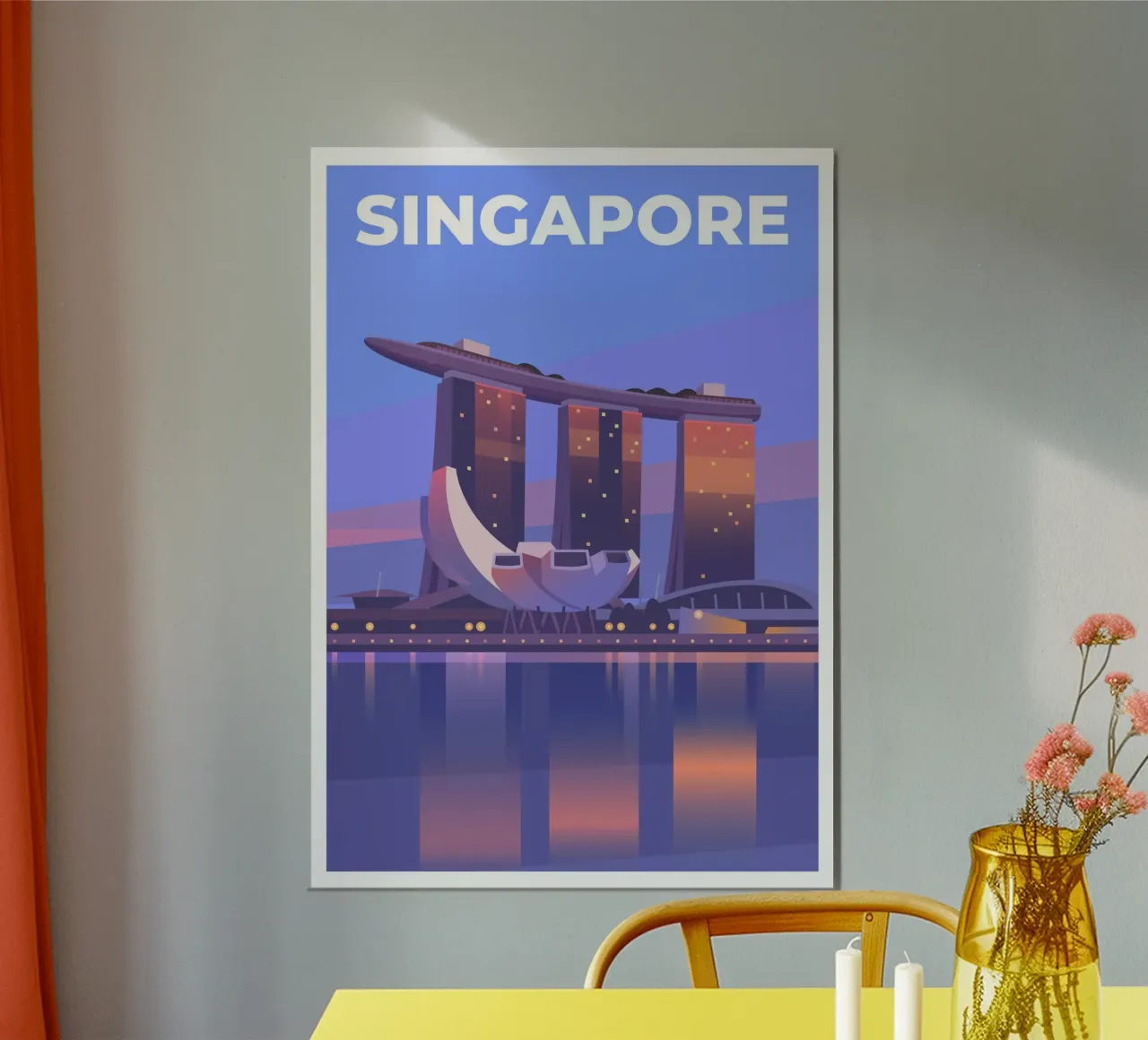 Singapore poster con telaio in plastica da Wanderlust Vibes