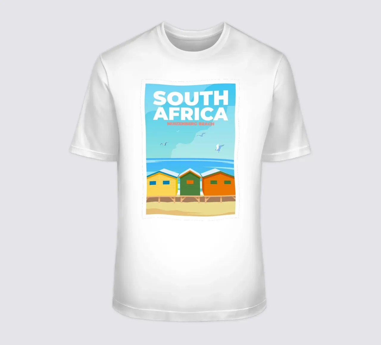 Muizenberg Strand, Zuid-Afrika t-shirt van Wanderlust Vibes