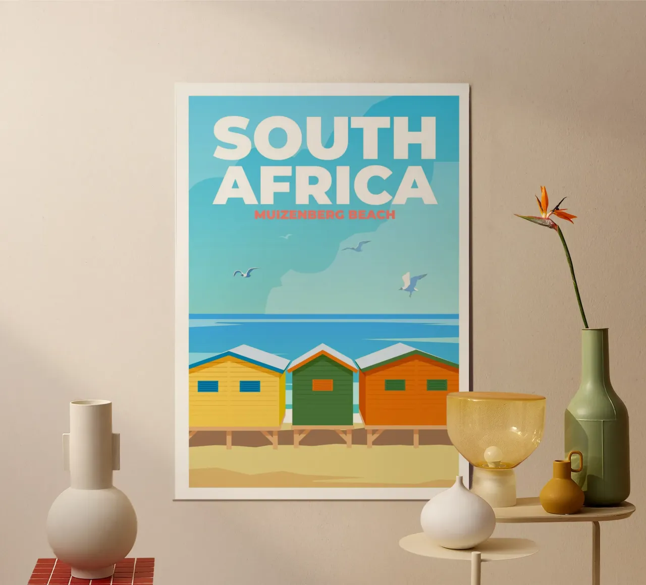 Muizenberg Strand, Zuid-Afrika hahnemühle van Wanderlust Vibes