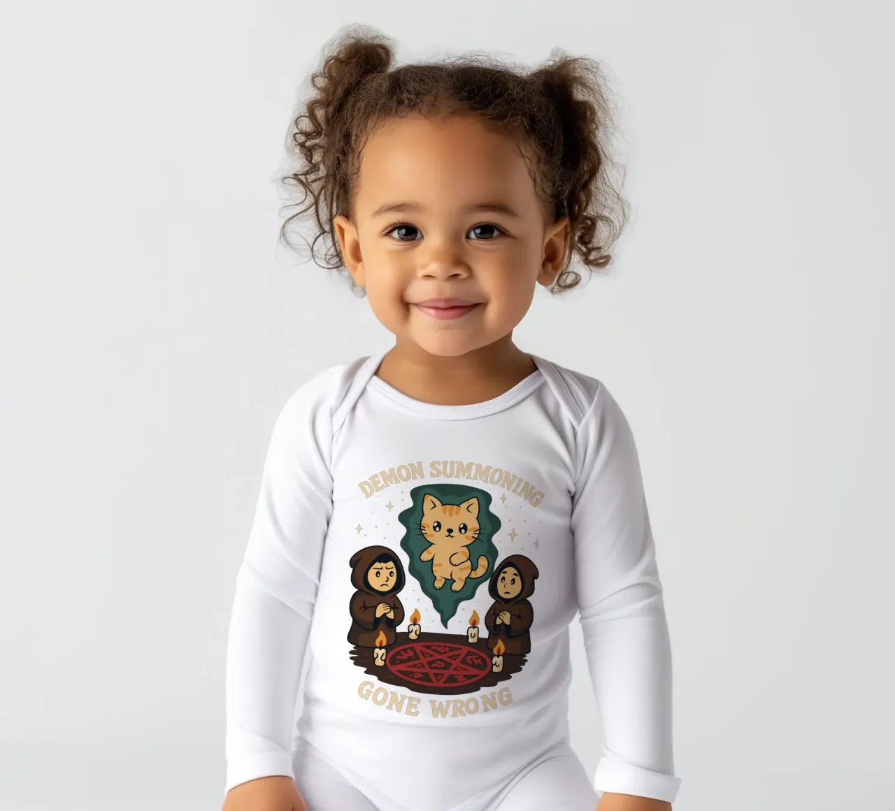 Demon Summoning Gone Wrong long-sleeve baby romper by Loobs