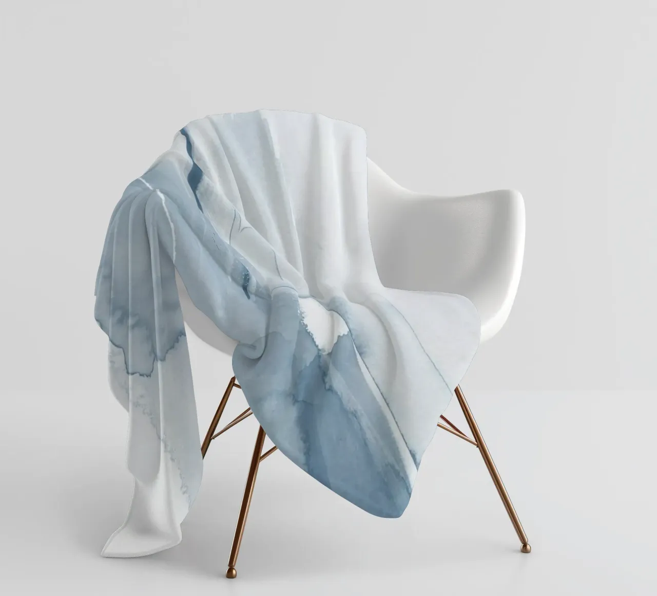 Brush strokes blue tones 1 fleece blanket by NouveauPrints