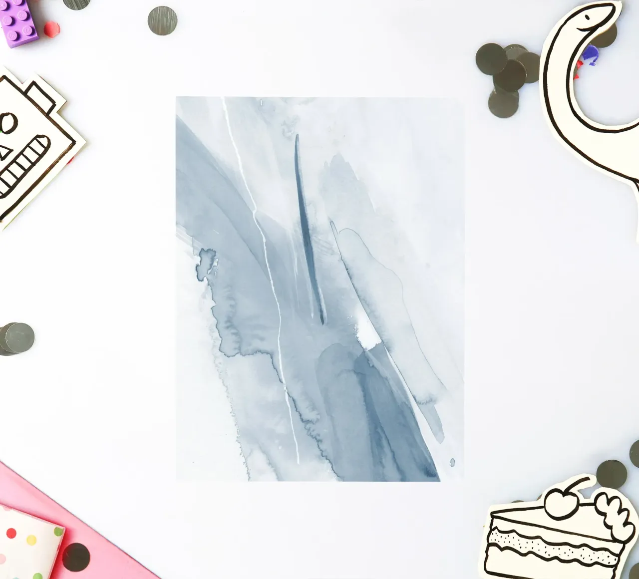 Brush strokes blue tones 1 sticker by NouveauPrints